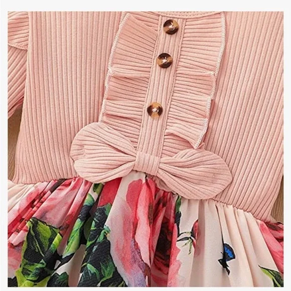 Toddler Girl Floral Print Long Sleeve Dress, Size 18-24 Months, Great Condition! - Picture 5 of 6